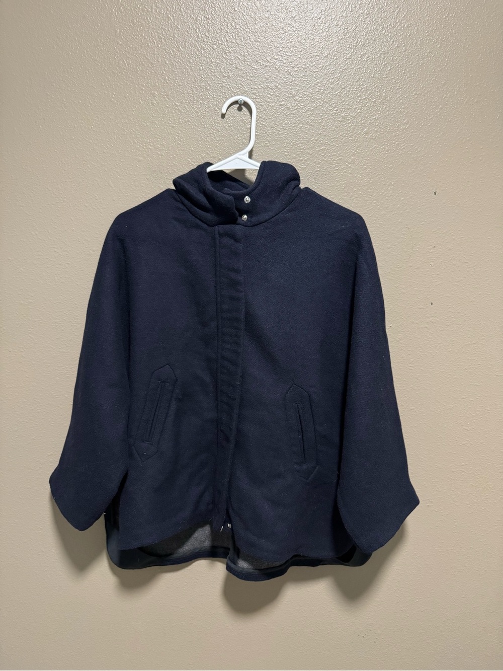 Zara Navy Hooded Cape Coat for Kids